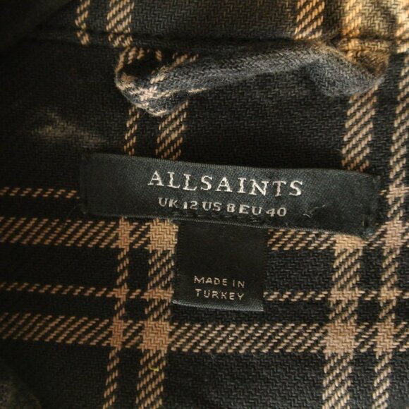 NEW ALLSAINTS Lily Cotton Check Shacket Dress SIZE UK12/US8#2491* - Picture 9 of 12